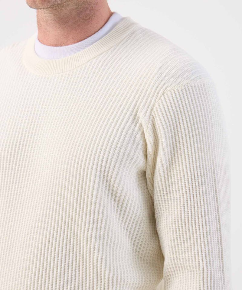 Buzo de Tejido Acanalado Cuello Redondo Para Hombre