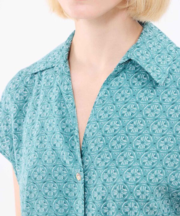 Camisa Estampada Con Hombro Corrido image number null