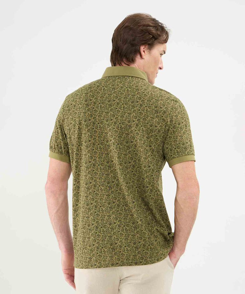 Polo Estampada Cuello Máquina Sin Bolsillo