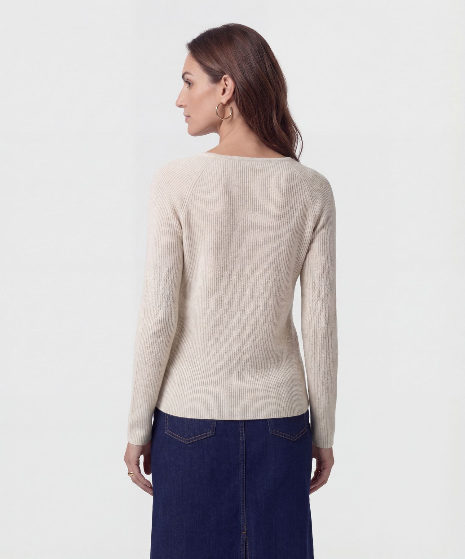 Saco De Punto Cuello En V Mujer