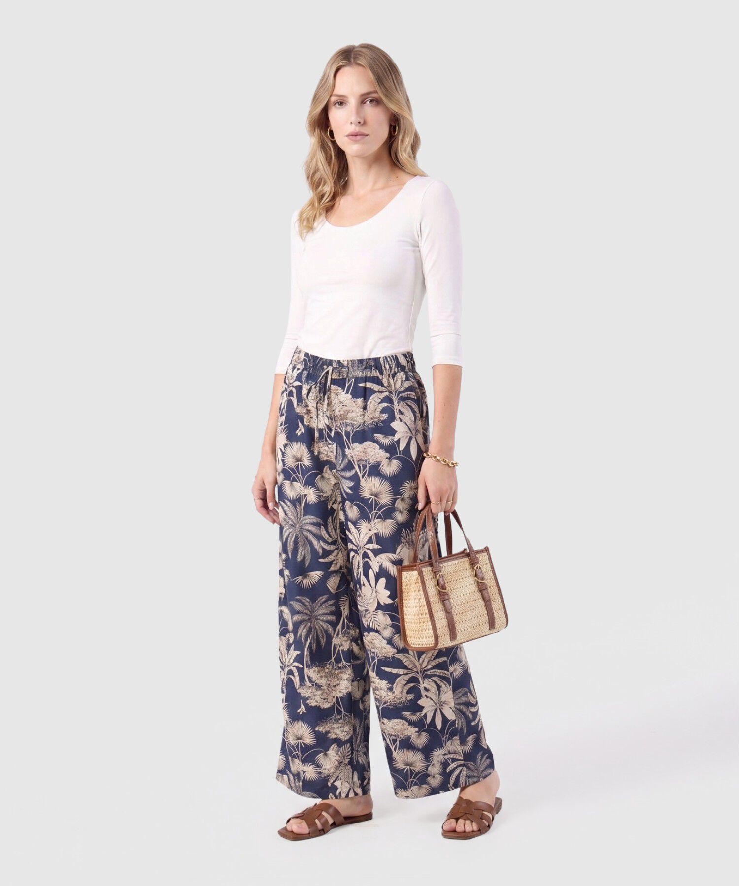 Pantal&oacute;n Amplio Con Cord&oacute;n Mujer
