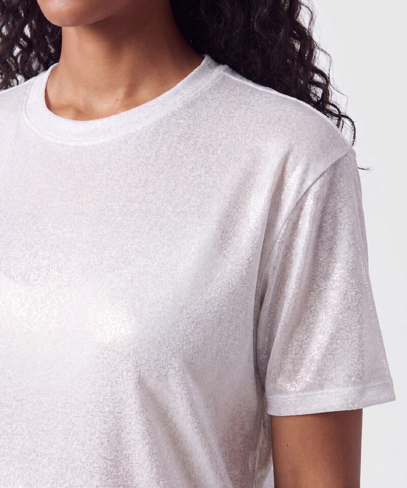 Camiseta Manga Corta Metalizada Mujer