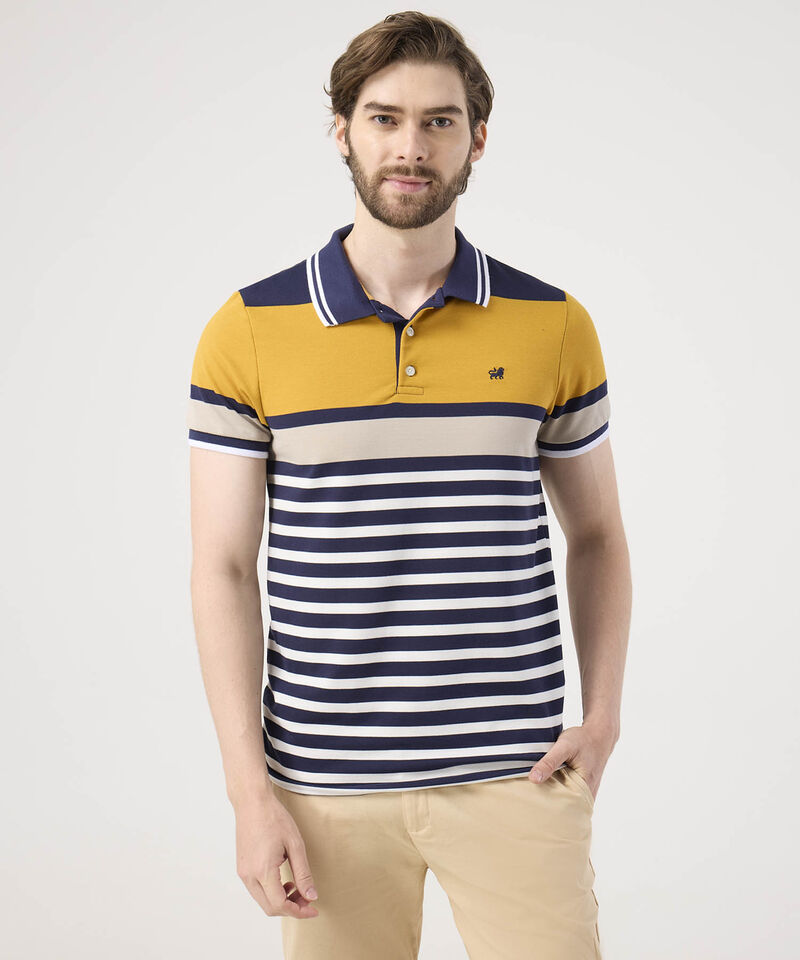 Polo Con Diseño De Bloques Y Franjas 