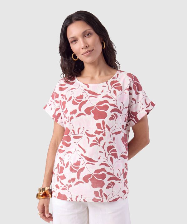 Blusa Manga Corta Dobladillo Para Mujer image number null