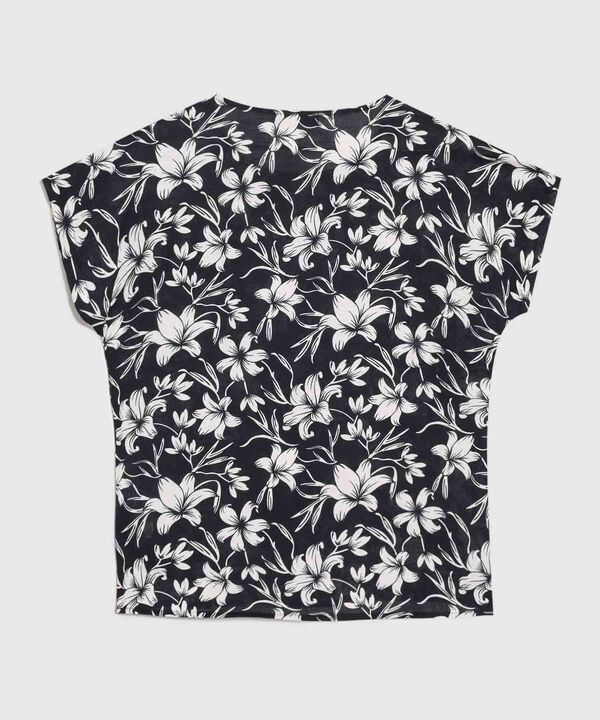Blusa Estampada Cuello Redondo 