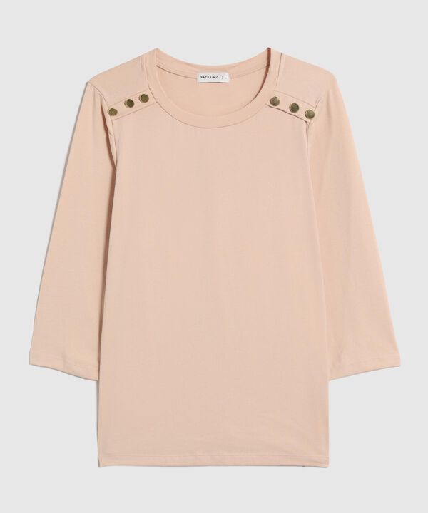 Camiseta Unicolor Con Botones En Hombros  image number null