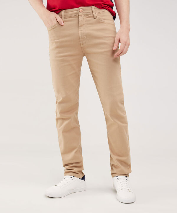 Pantalón Cinco Bolsillos Color Beige