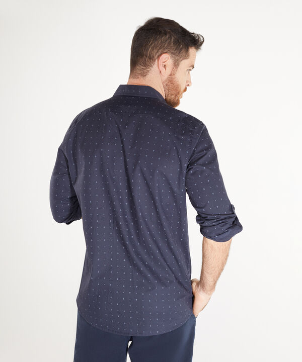 Camisa Manga Larga Estampada Cuello Camisero