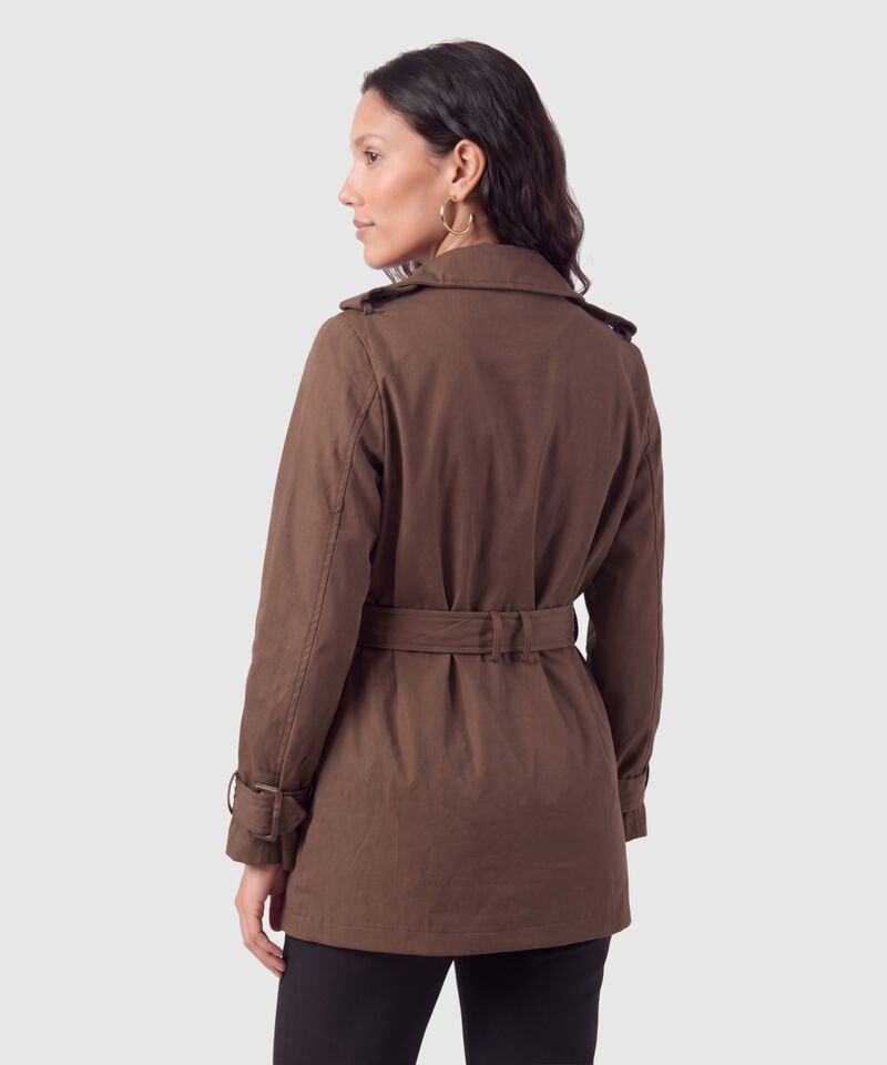 Chaqueta Cruzada Con Cintur&oacute;n Para Mujer