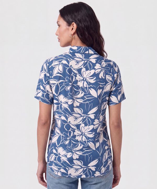 Camisa Manga Corta Cuello Camisero Para Mujer