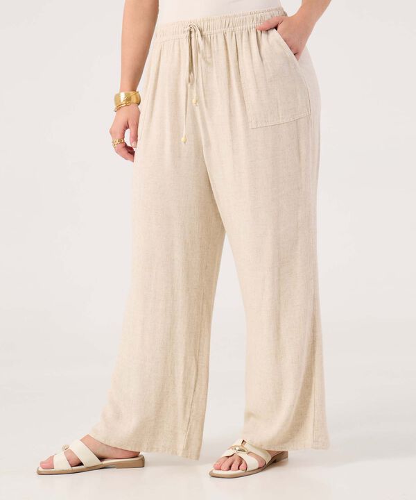 Pantalon Con Elastico En Pretina Para Mujer image number null