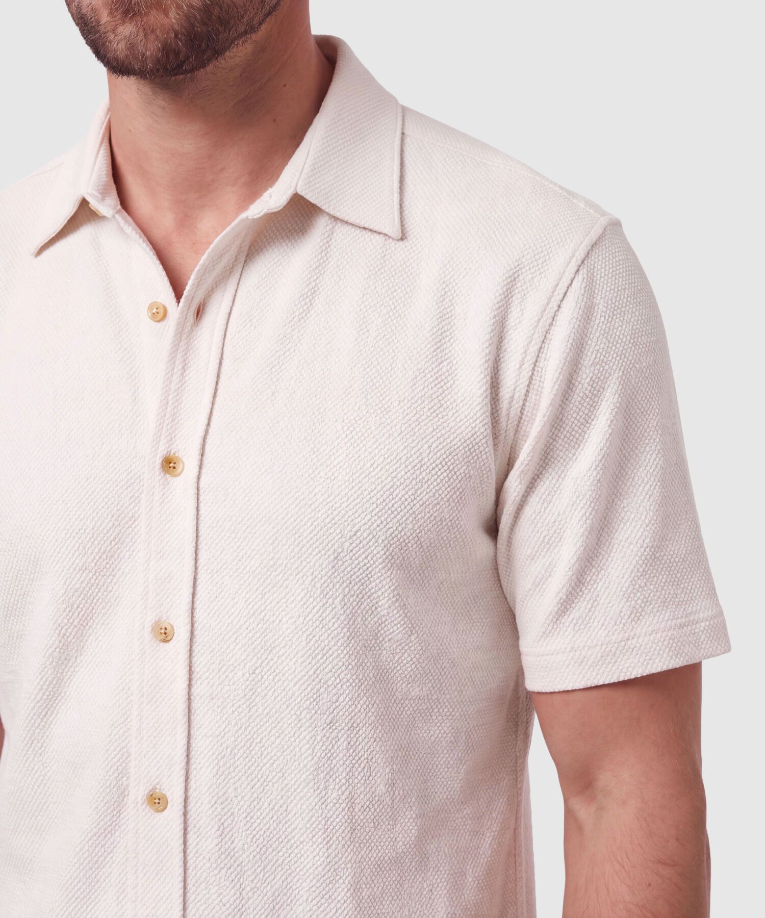 Camisa Manga Corta Texturizada Hombre