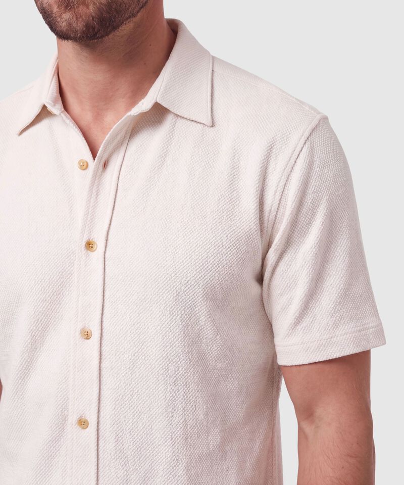 Camisa Manga Corta Texturizada Hombre