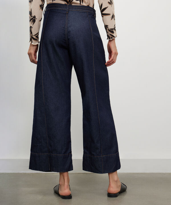 Jeans Wide Leg Tono Oscuro