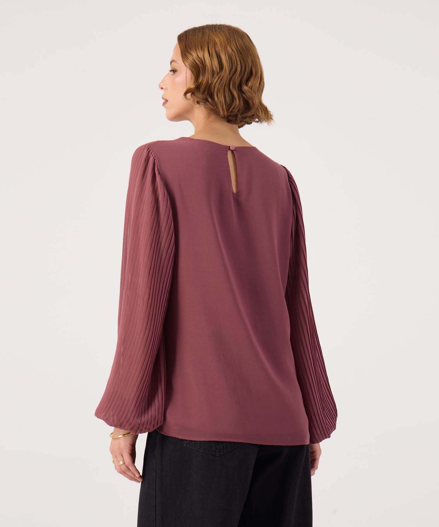Blusa manga larga con textura 