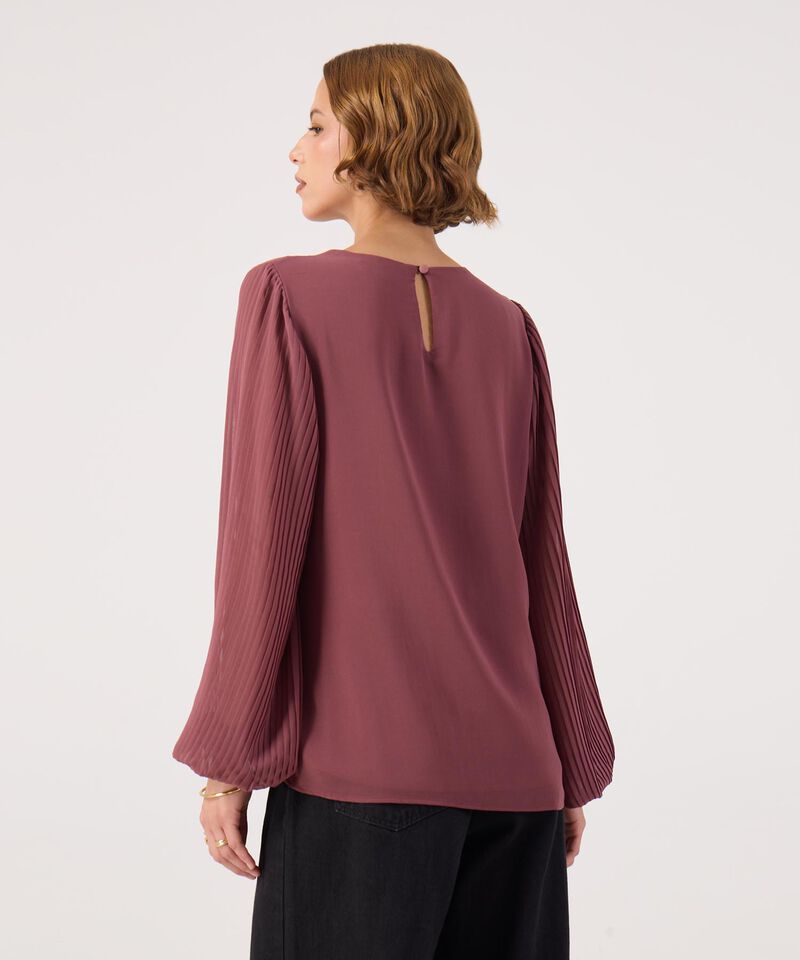 Blusa manga larga con textura 