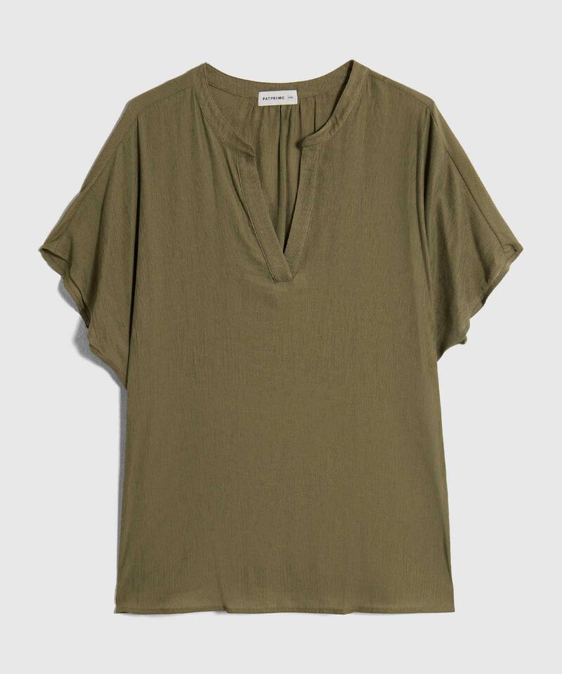 Blusa Escote En V Con Manga Corta Para Mujer Curvy