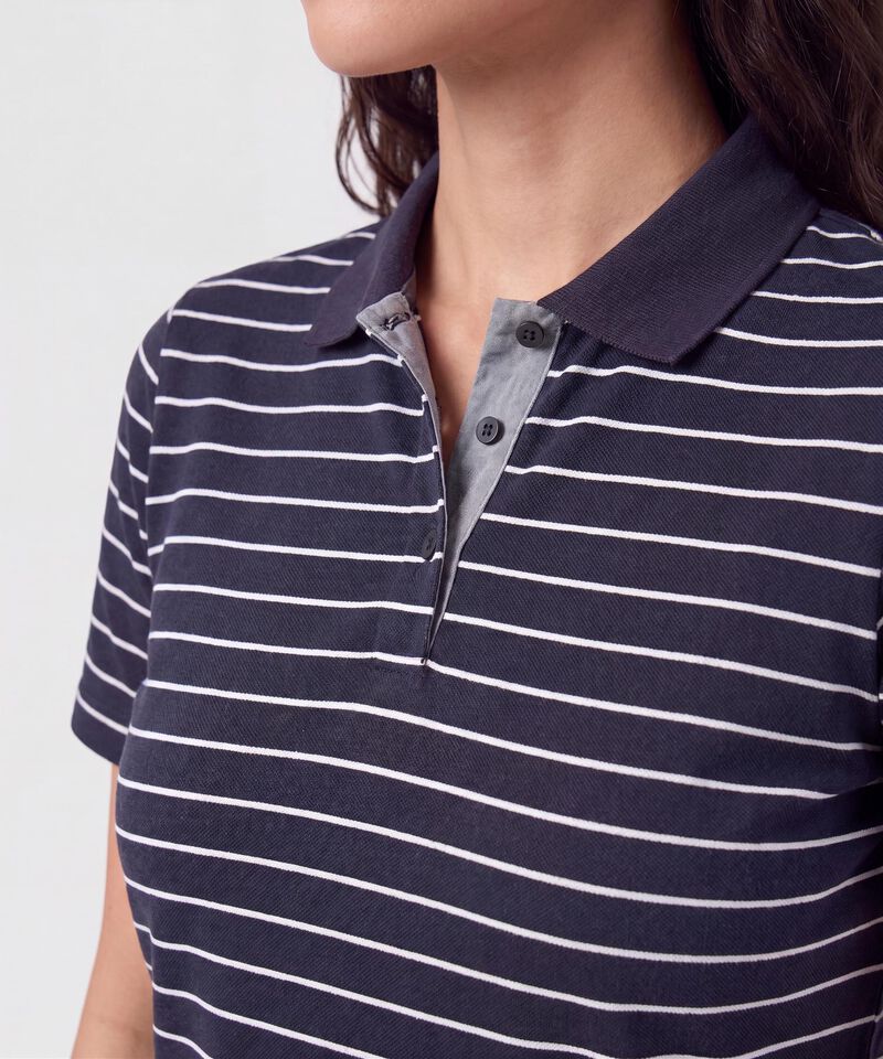 Polo Estampada Manga Corta Con Cuello Tejido Sin Bolsillo