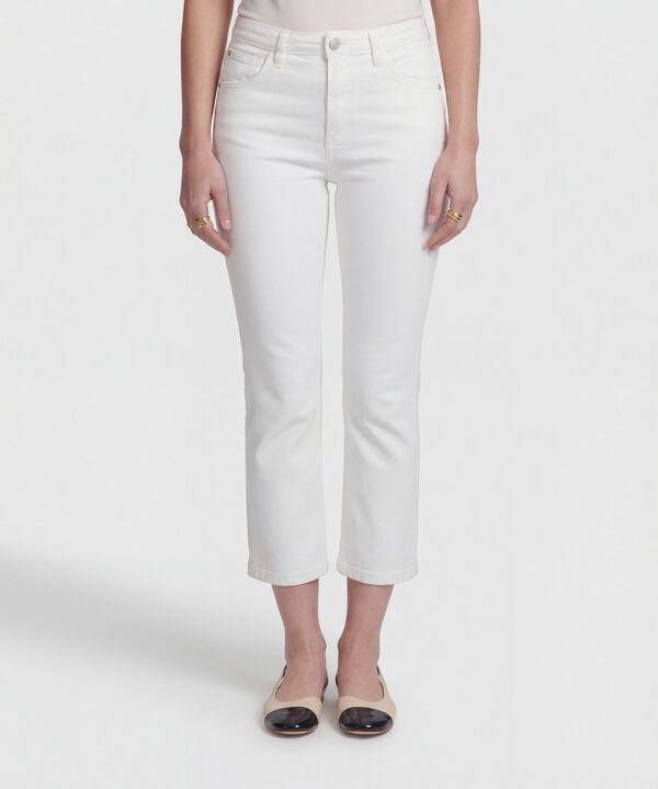 Jeans Cropped Flare Off White  image number null