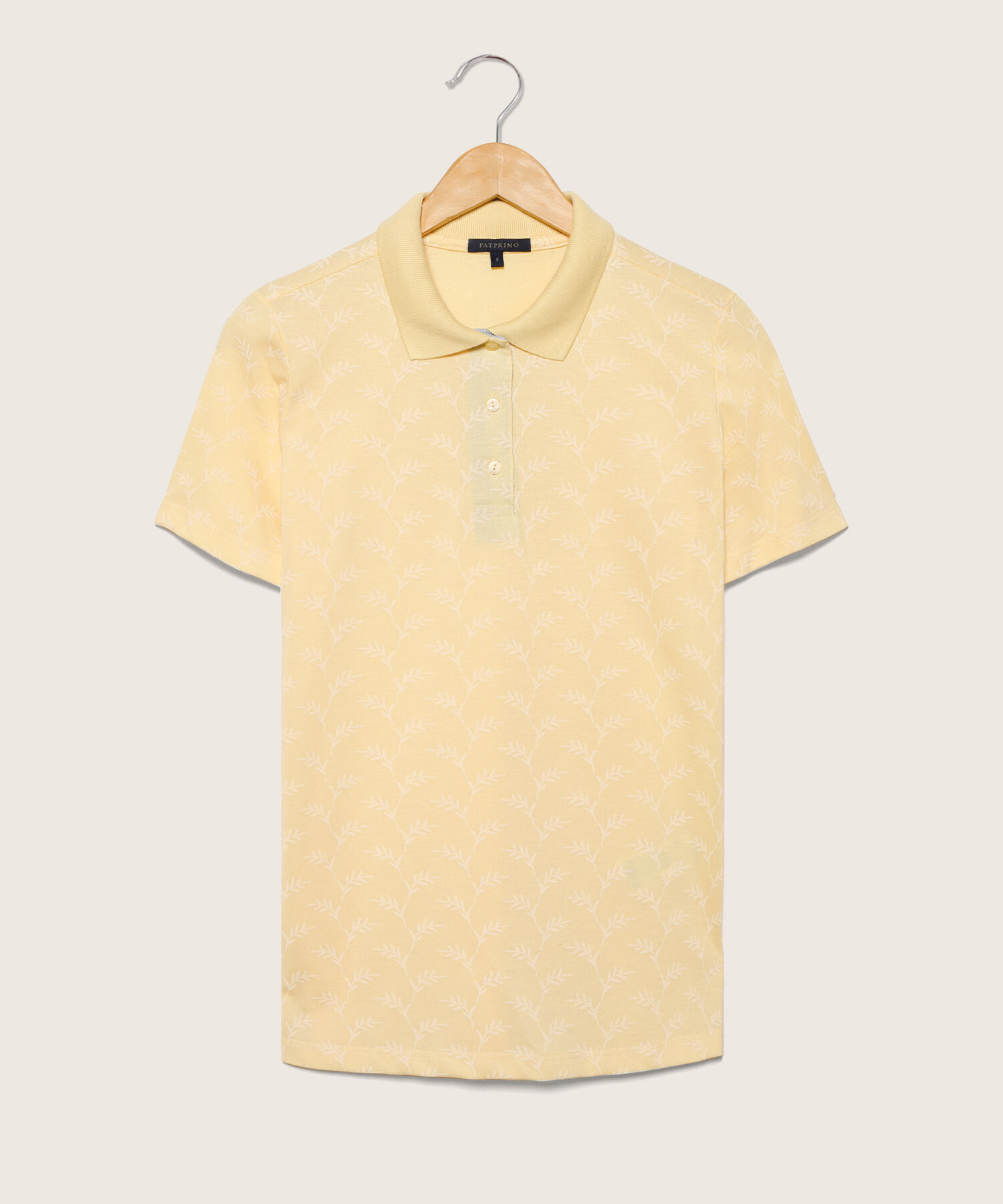 Polo Estampada Manga Corta Con Cuello Tejido Sin Bolsillo