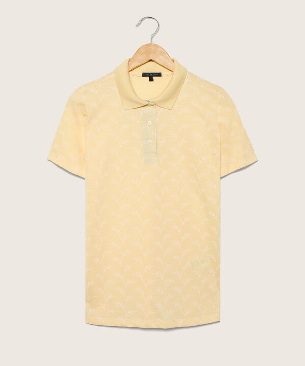 Polo Estampada Manga Corta Con Cuello Tejido Sin Bolsillo