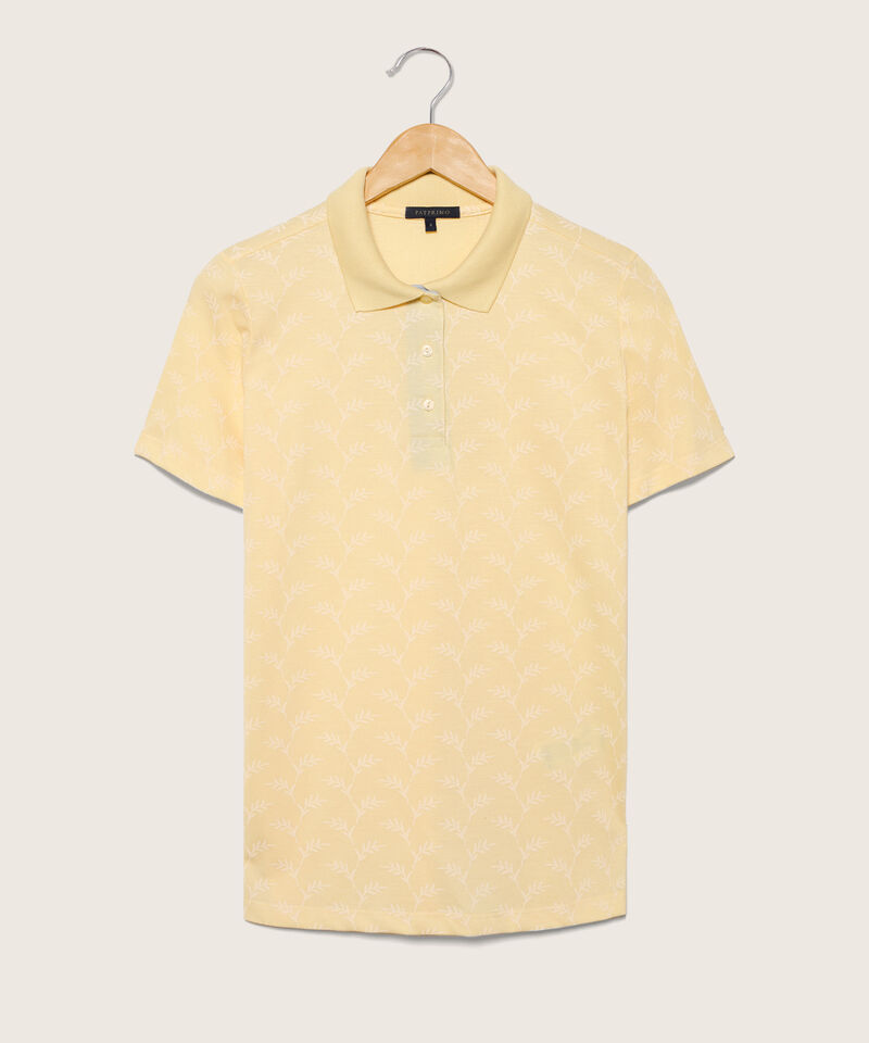 Polo Estampada Manga Corta Con Cuello Tejido Sin Bolsillo