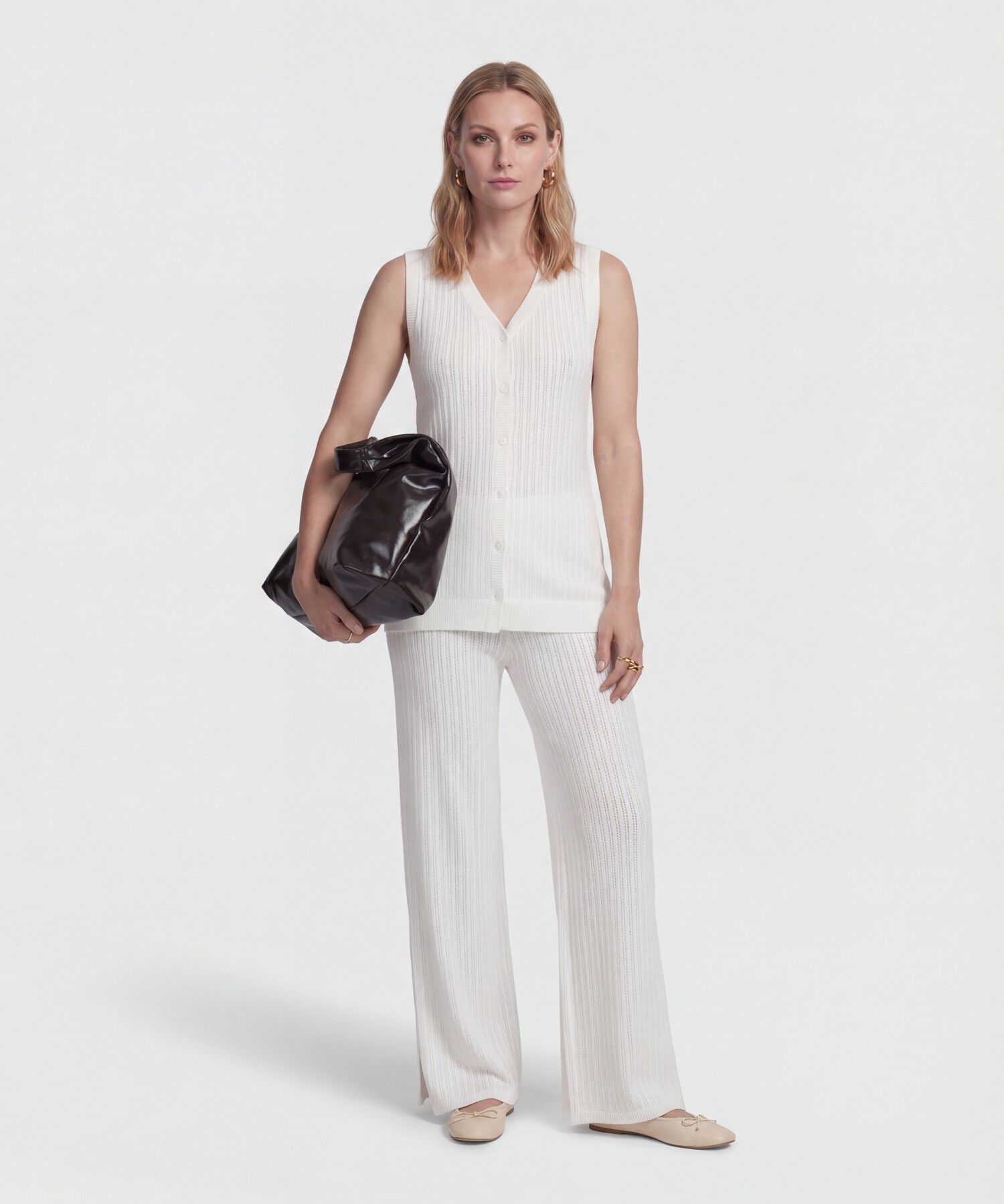 Pantal&oacute;n de Punto Acanalado para Mujer