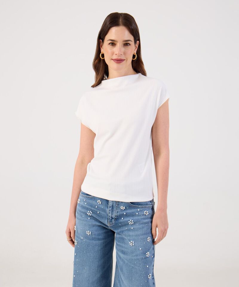 Camiseta Unicolor Con Textura 