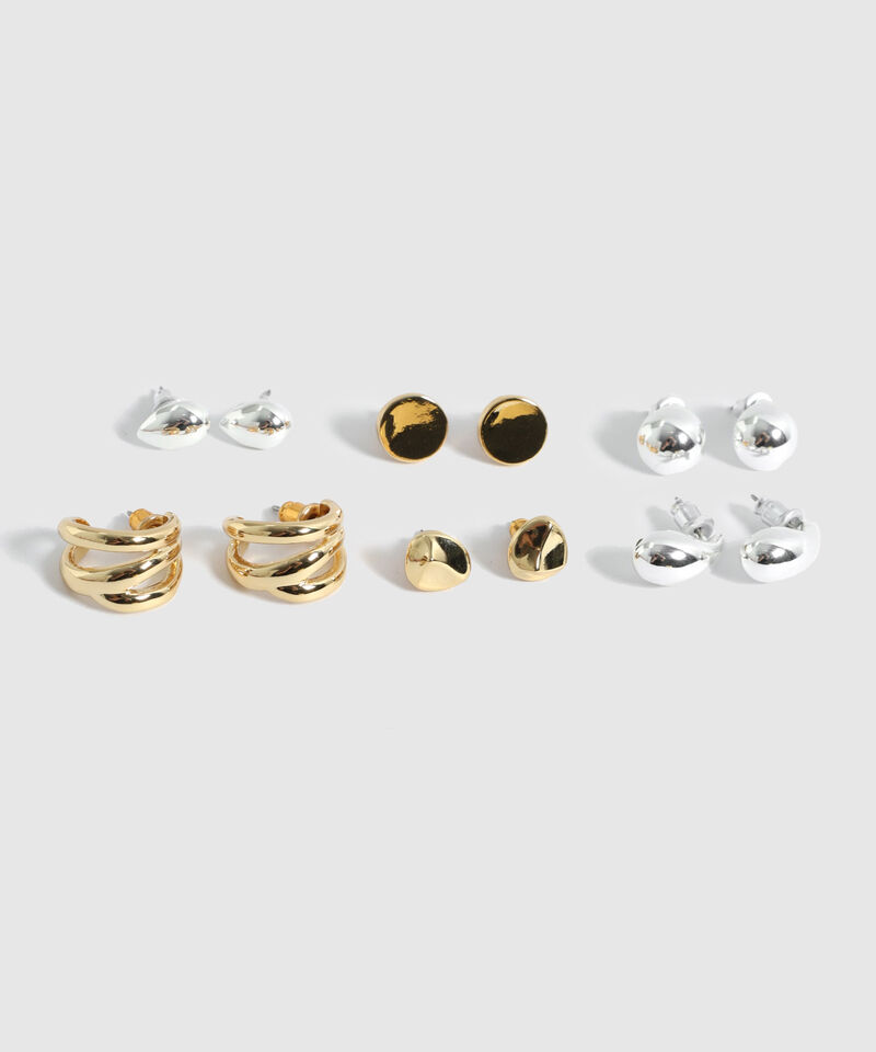 Set X6 Aretes Variados Mujer