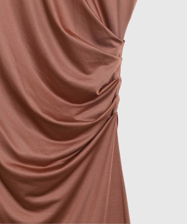 Vestido Corto Drapeado Lateral Para Mujer image number null