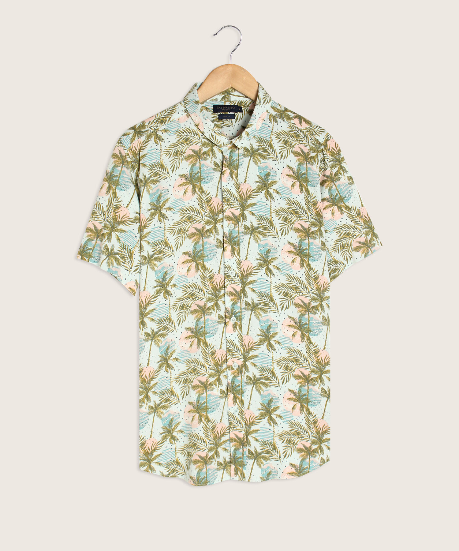 Camisa Manga Corta Sin Bolsillo, Slim Fit, Estampada
