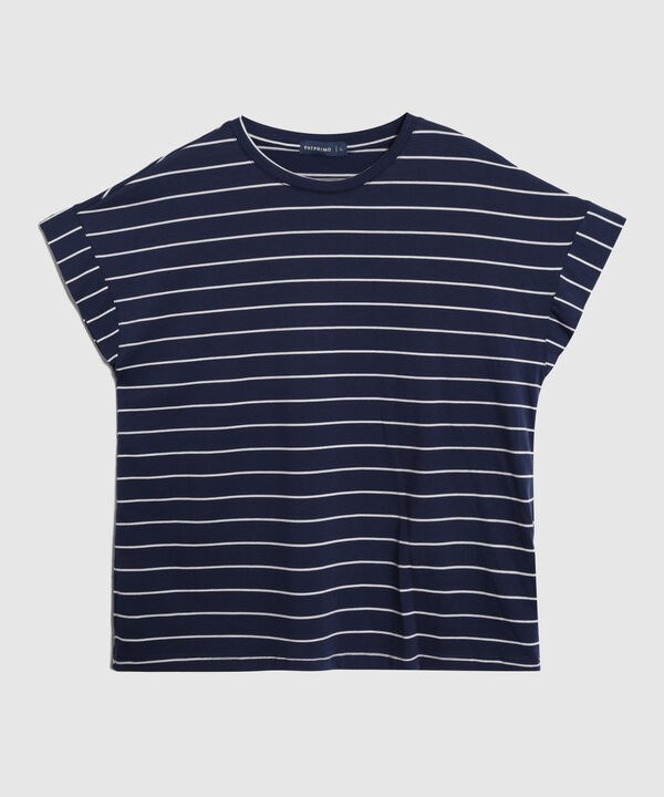 Camiseta Para Mujer Estilo Náutico Manga Corta Holgada image number null