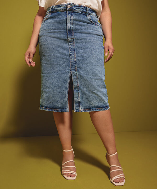 Falda Larga En Denim