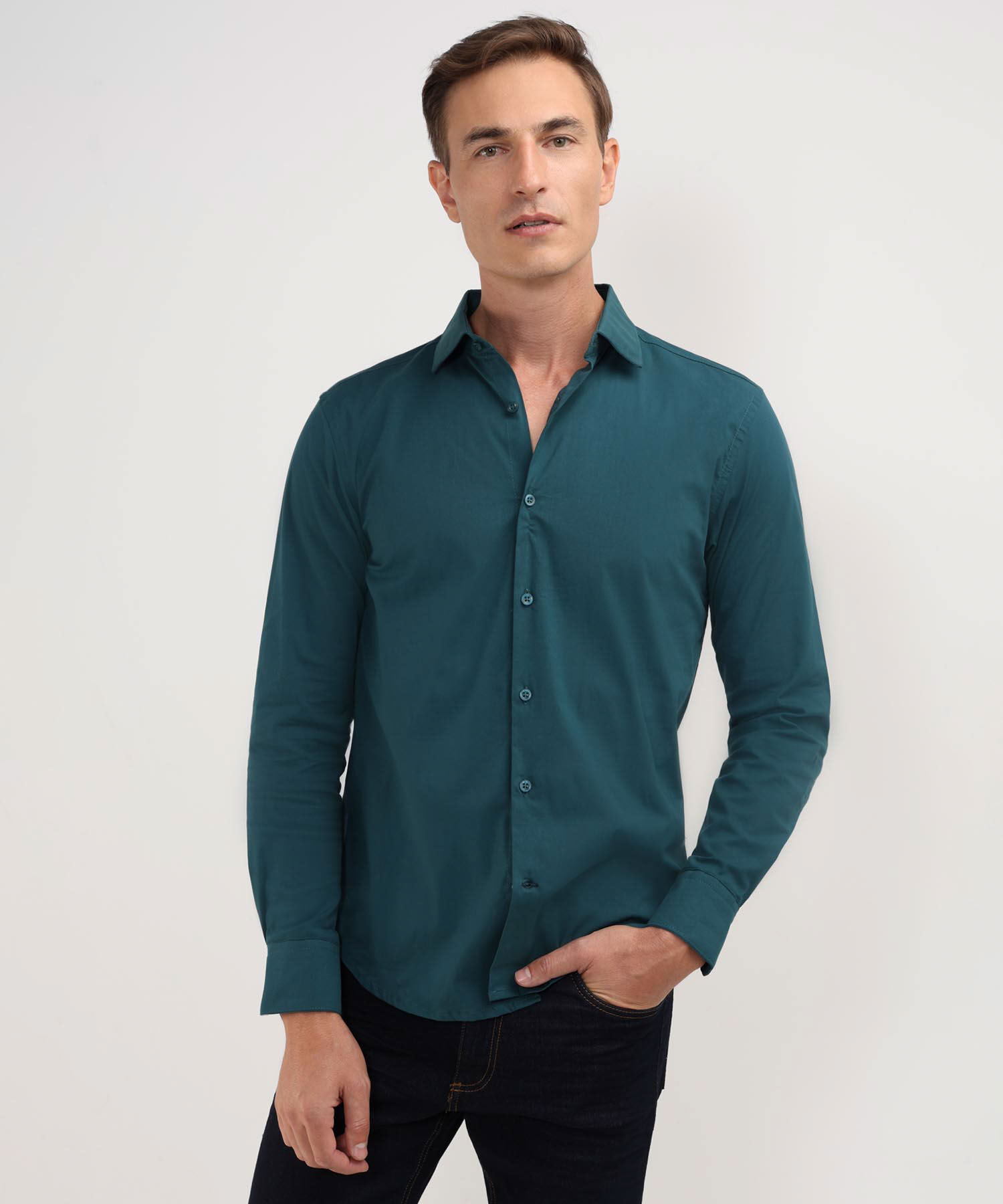 Camisa Corbatera Manga Larga