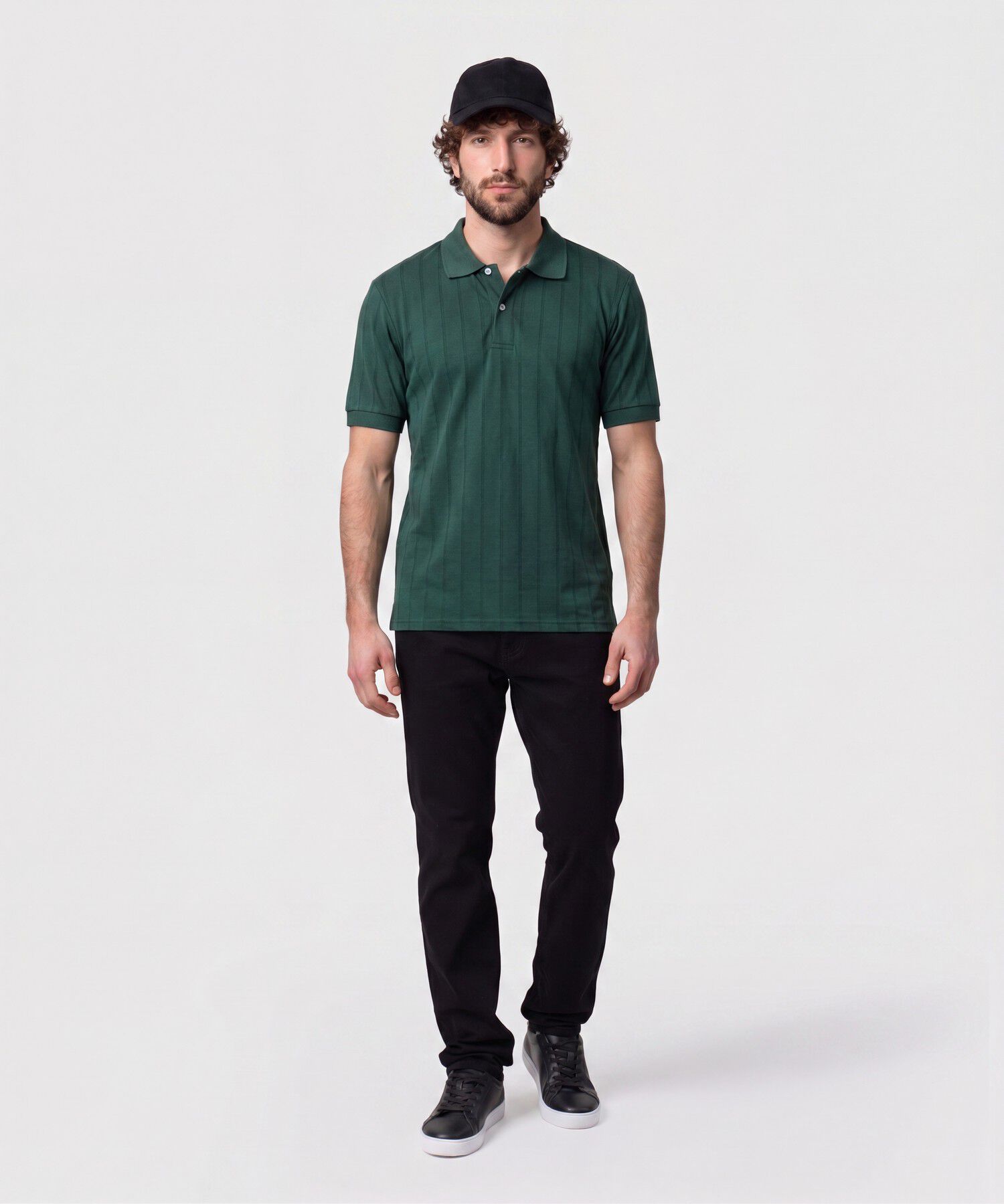 Polo Con Relieve Vertical Para Hombre