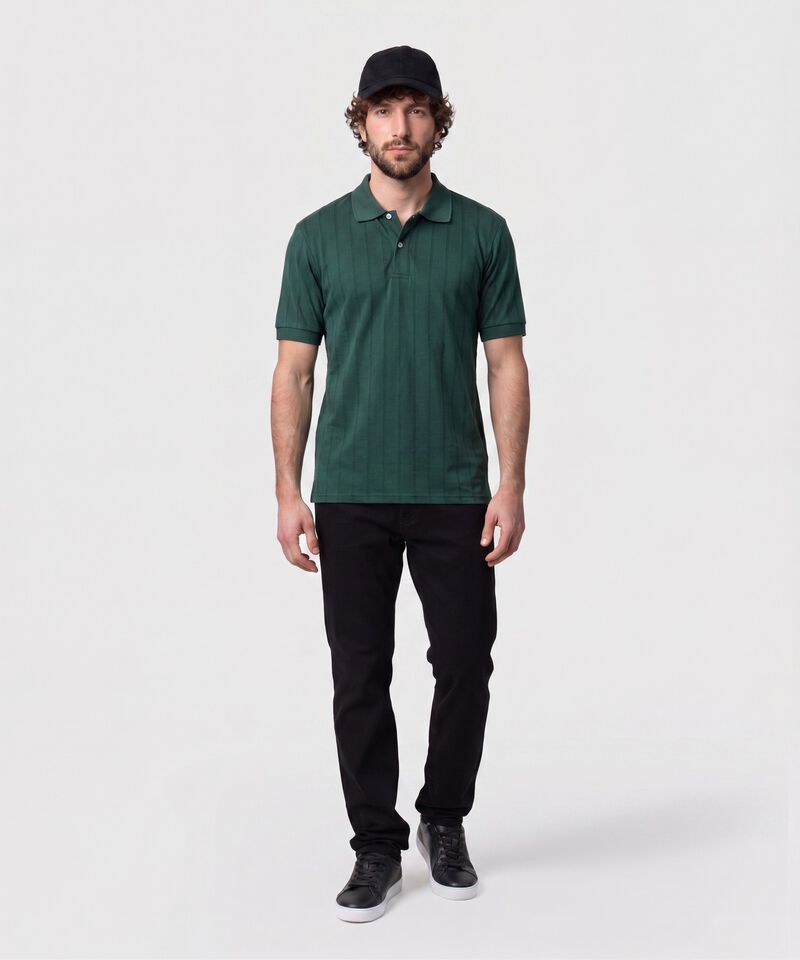 Polo Con Relieve Vertical Para Hombre