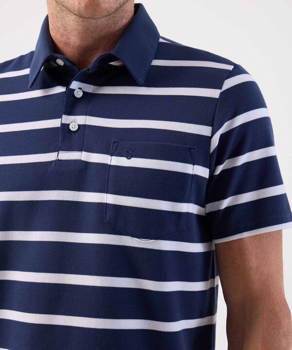 Polo a Rayas Clásico con Bolsillo Para Hombre image number null