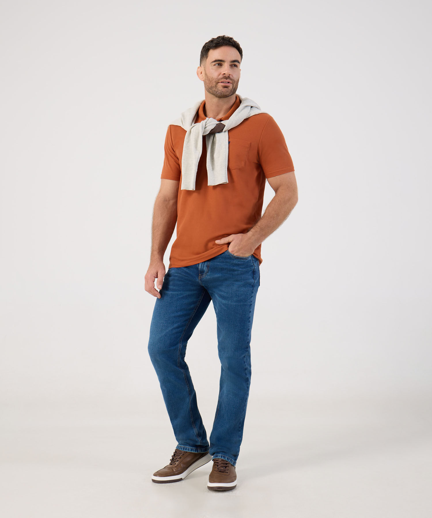 Polo Unicolor Con Bolsillo 