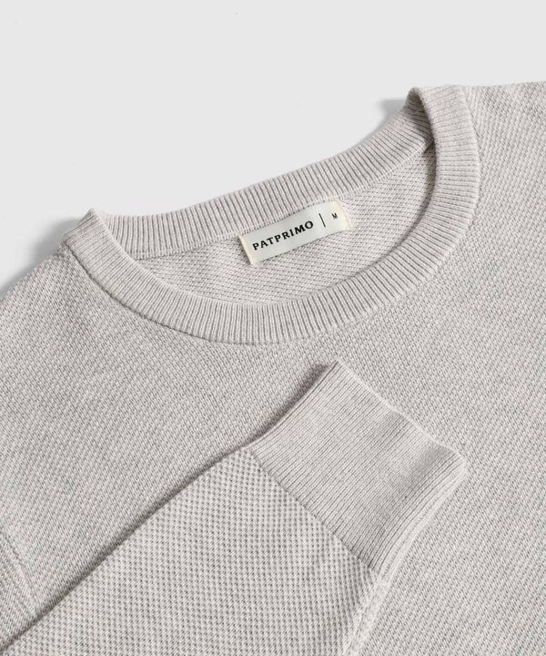 Buzo de Tejido con Textura y Cuello Redondo Para Hombre image number null