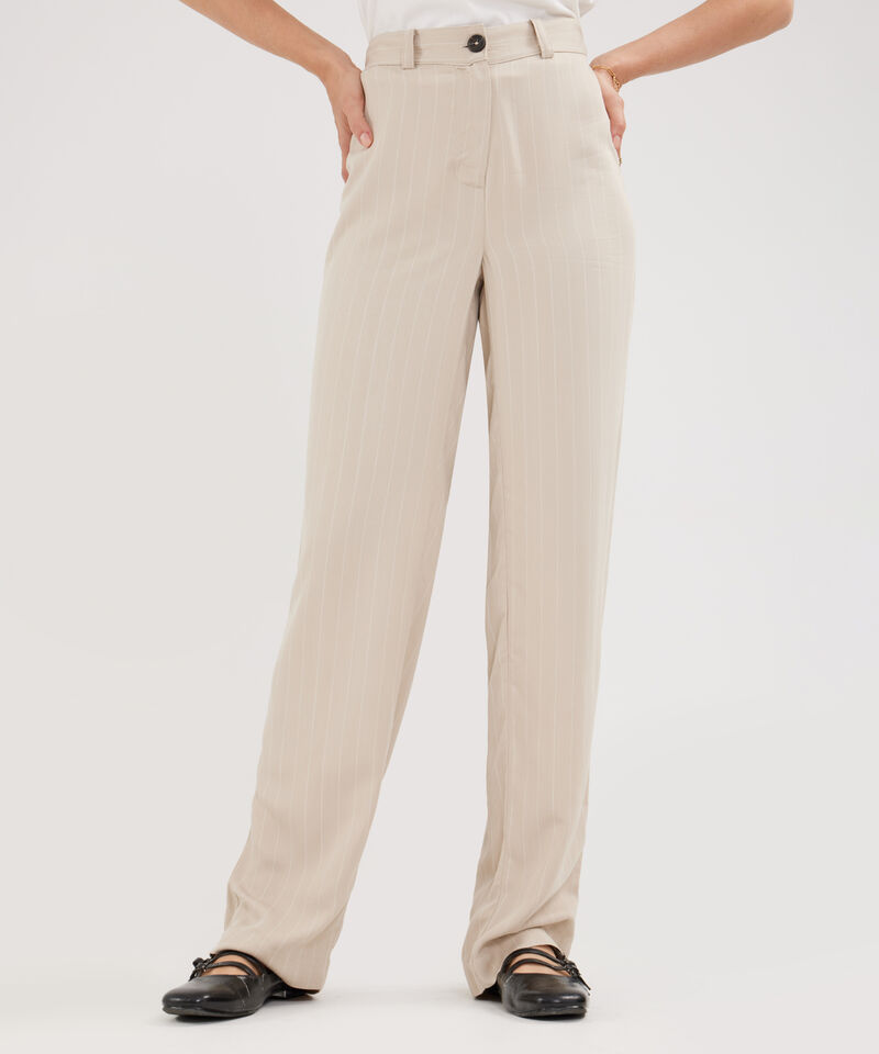 Pantalón Clásico Preteñido A Rayas