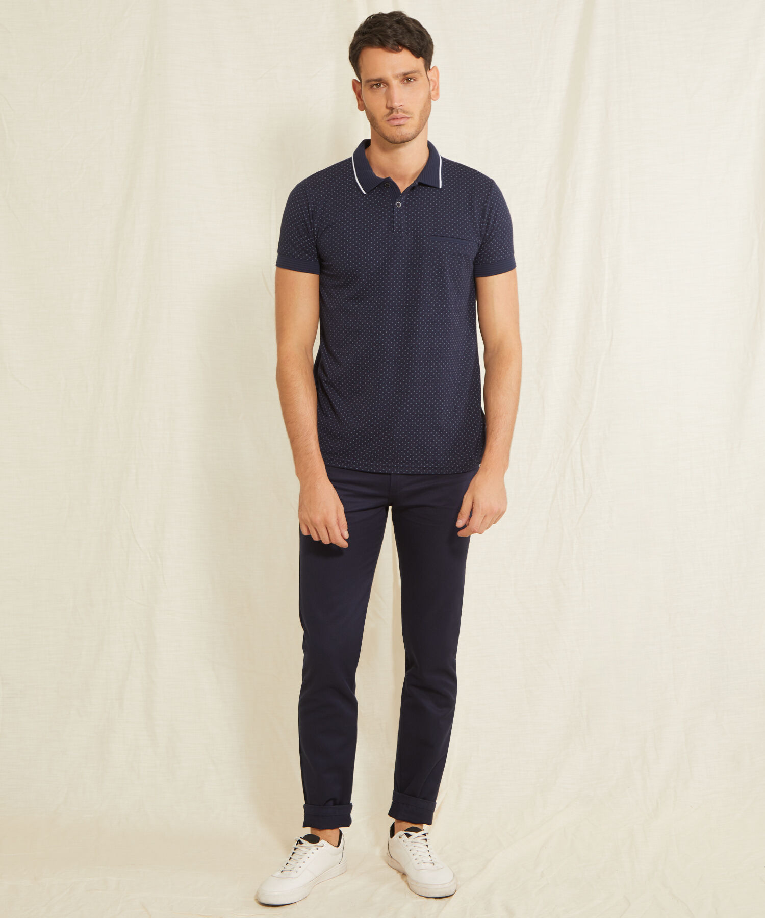 Polo Cuello Tejido Estampada