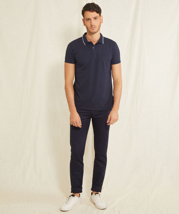 Polo Cuello Tejido Estampada