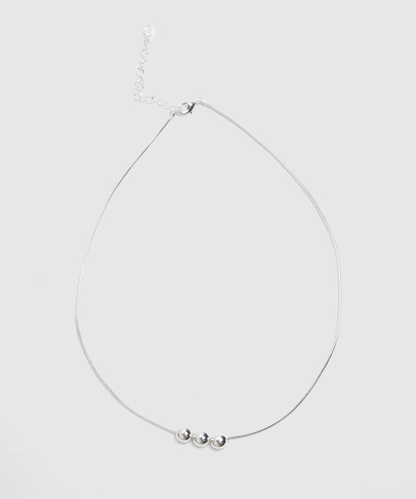 Collar Plateado Con Esferas Metálicas  image number null