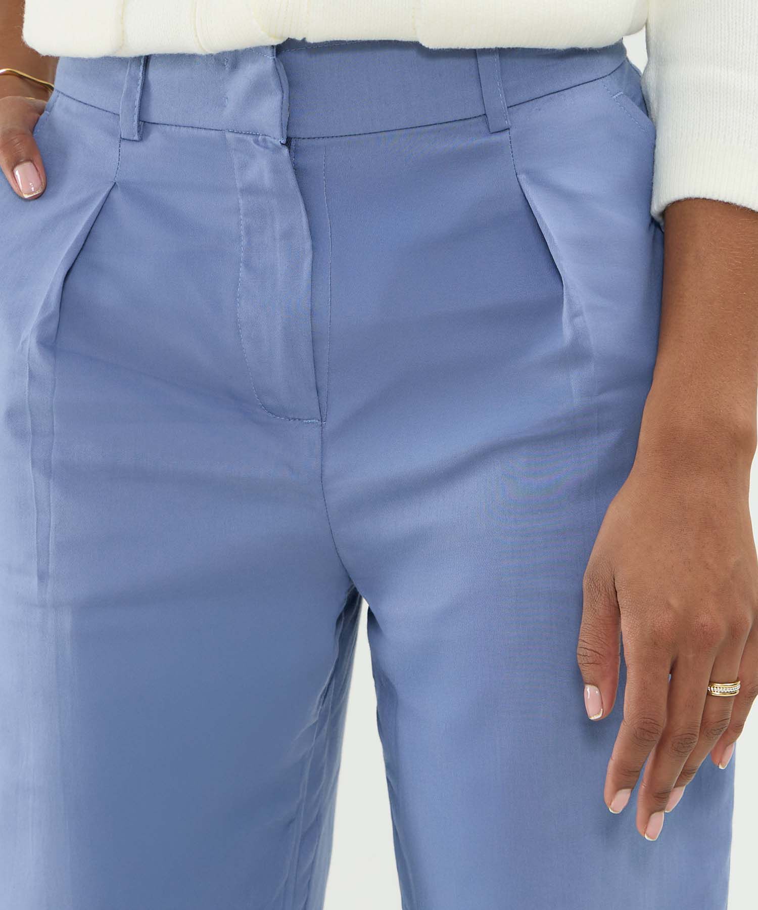 Pantalon Recto, Pretina Resortada En Posterior