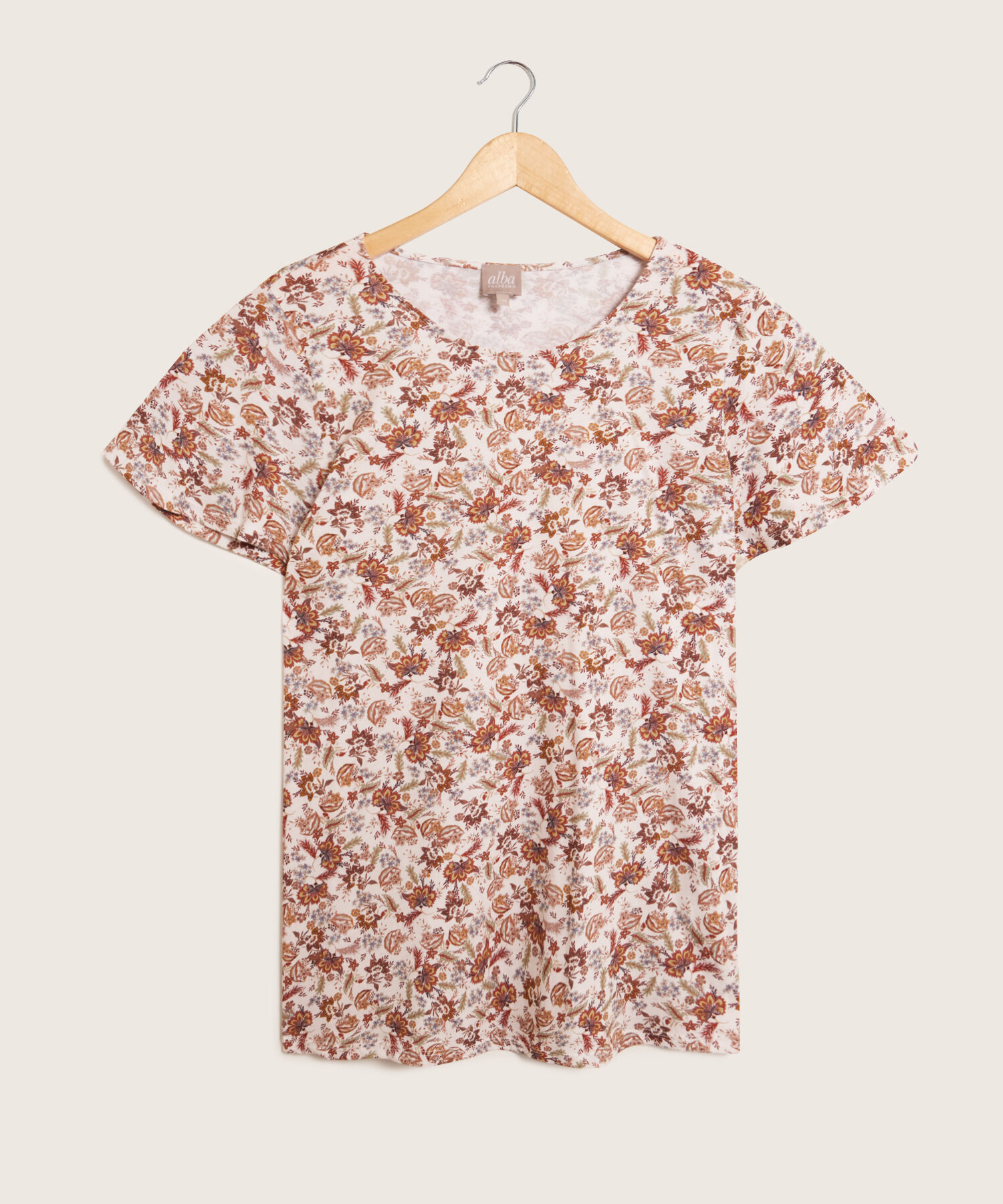Camiseta Estampada Manga Corta Con Vuelo