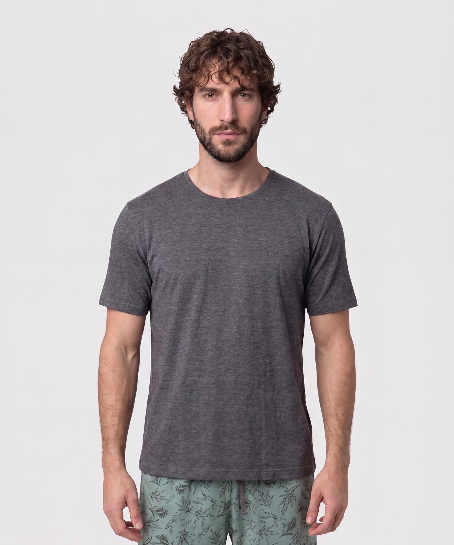 Conjunto Pijama Camiseta Cuello Redondo Con Patantalon Estampado Para Hombre