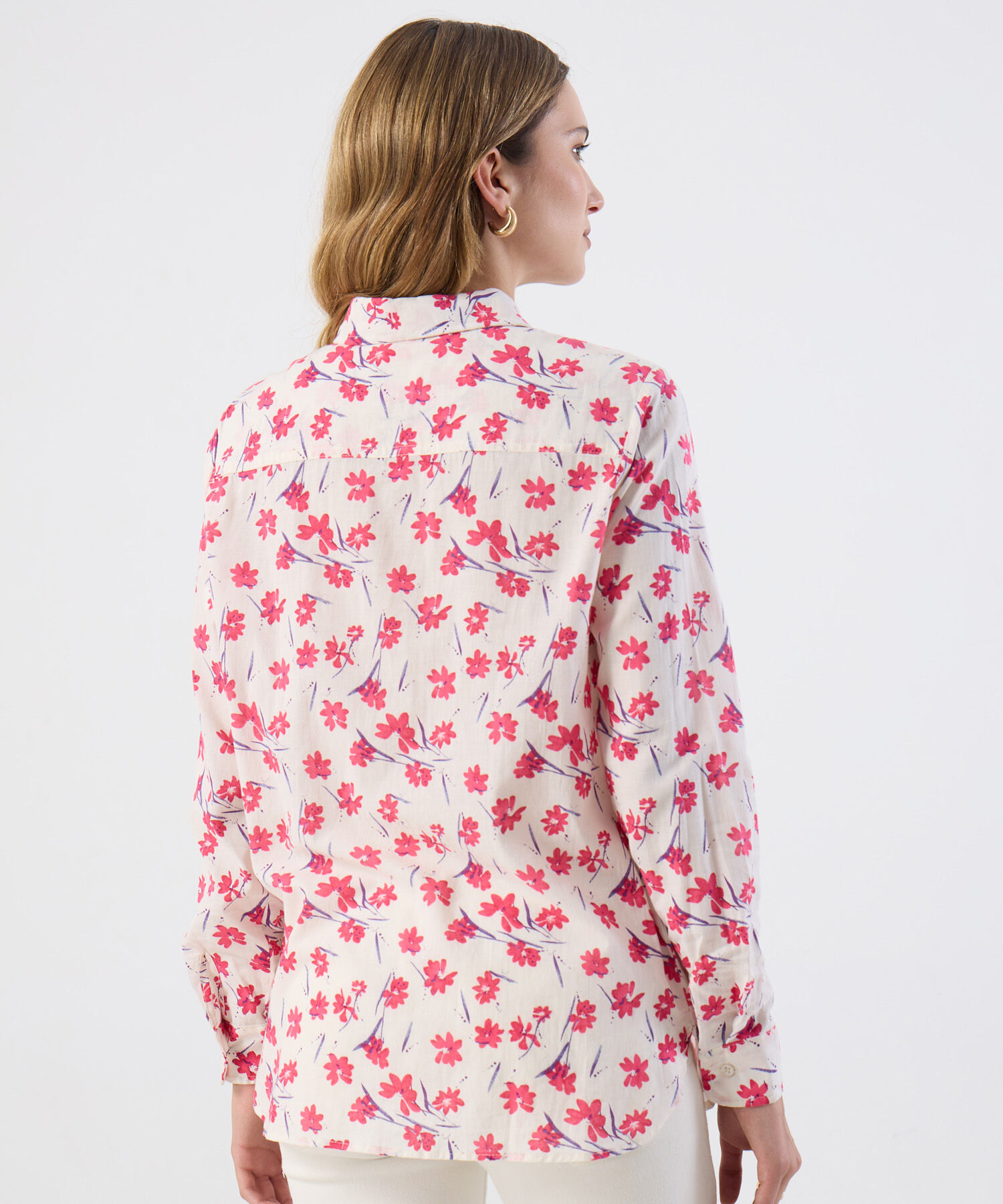 Camisa Manga Larga con Estampado Floral para Mujer