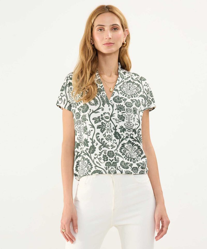 Camiseta Estampada Escote en V
