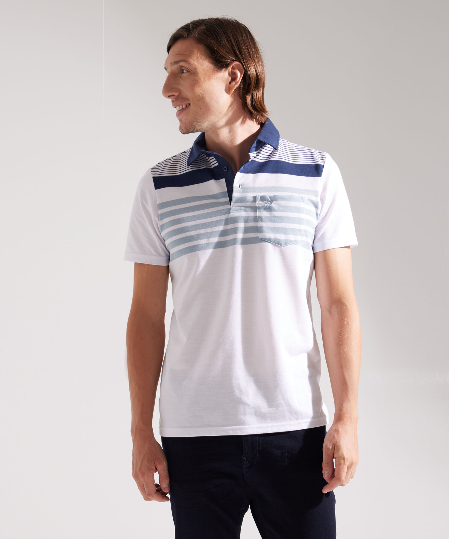 Polo  Cuello Duro, Con Bolsillo Regular Fit