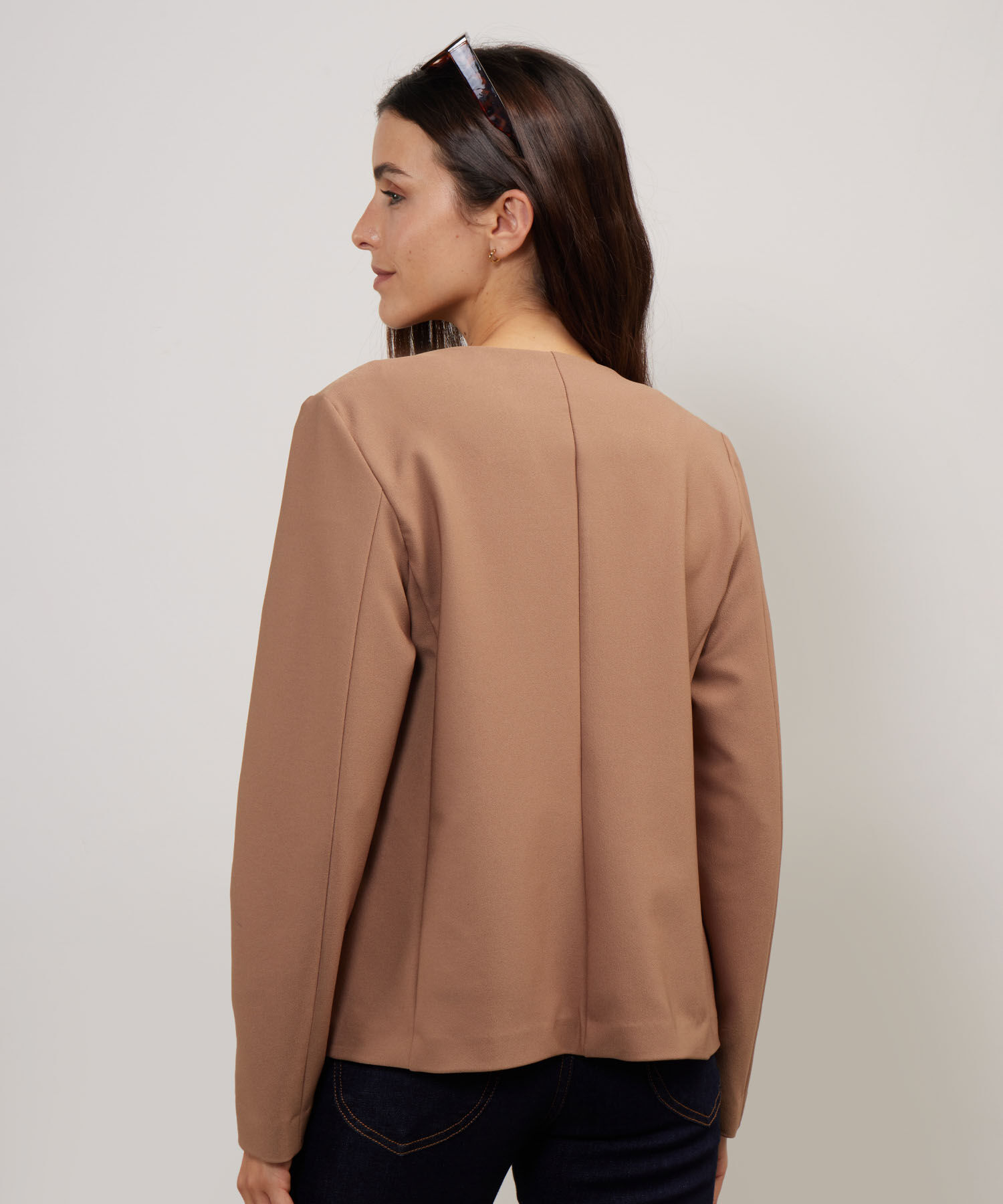 Saco Unicolor Tipo Blazer Desestructurado